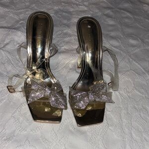 Elegant Gold and Silver Heels